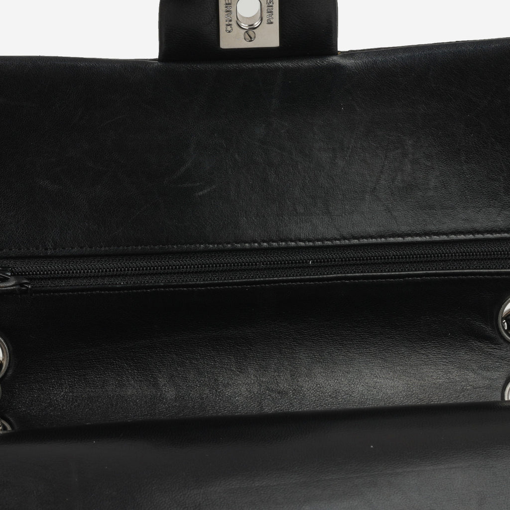 Chanel Medium Classic Flap - Black Lambskin | Silver Hardware