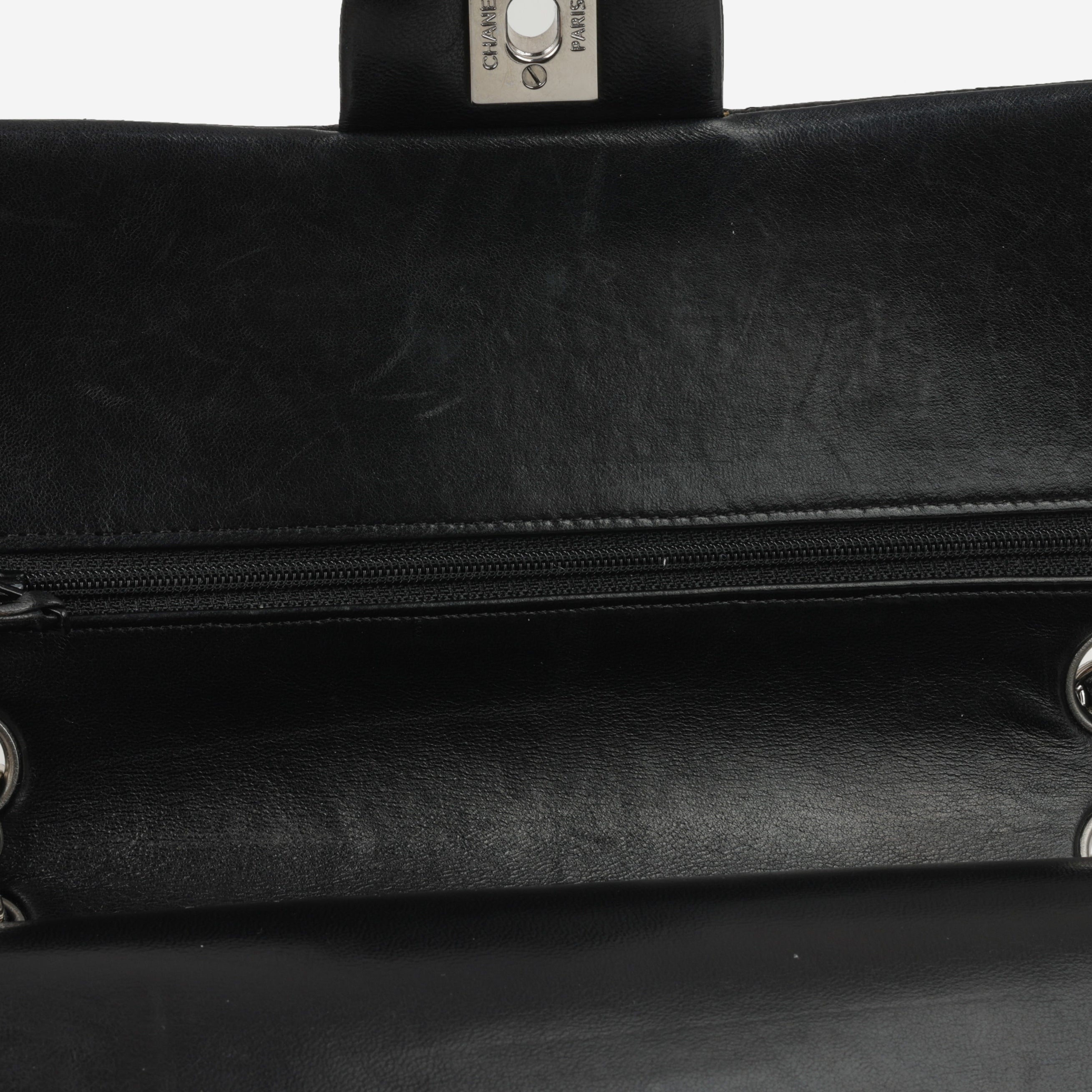 Chanel Medium Classic Flap - Black Lambskin | Silver Hardware