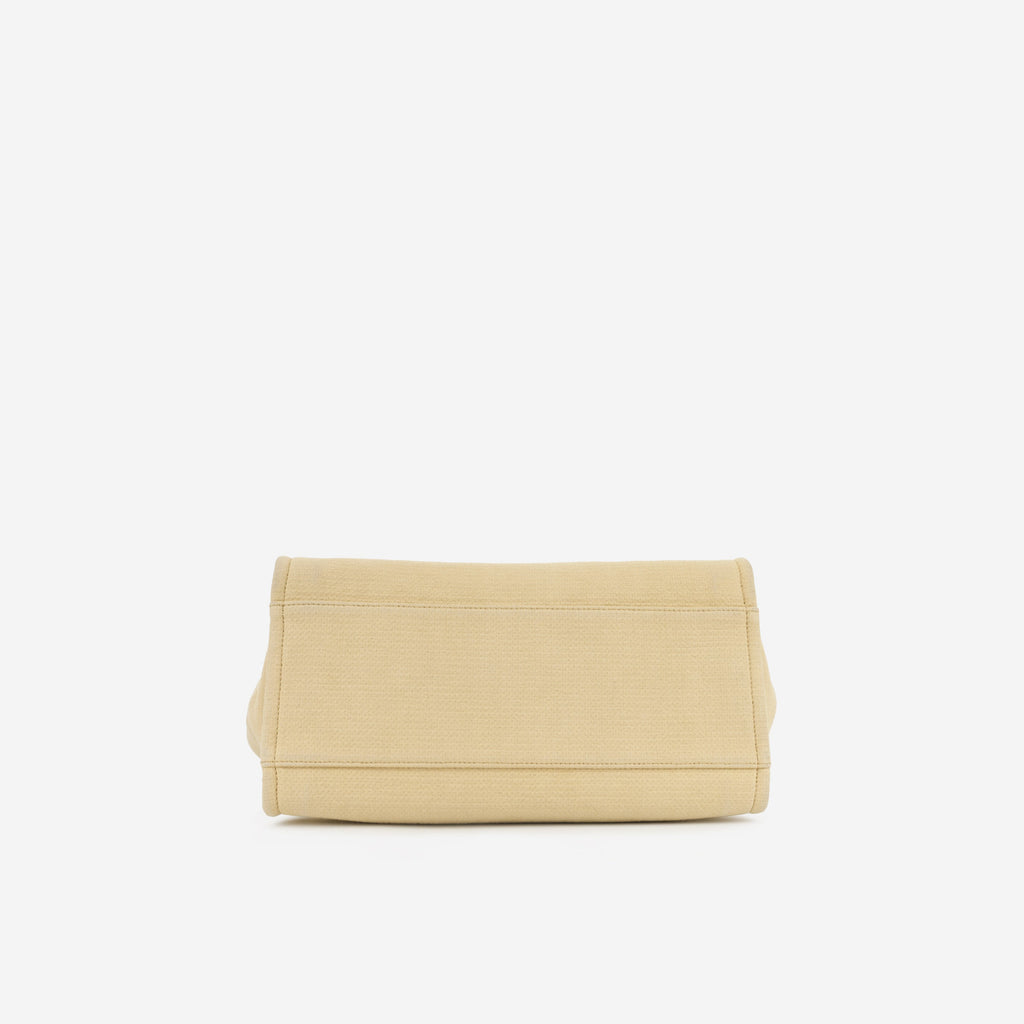 Chanel Large Deauville Bag - Beige Canvas | Silver Hardware