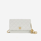 Chanel Pearl Crush Wallet On Chain - Grey Lambskin | Gold Hardware