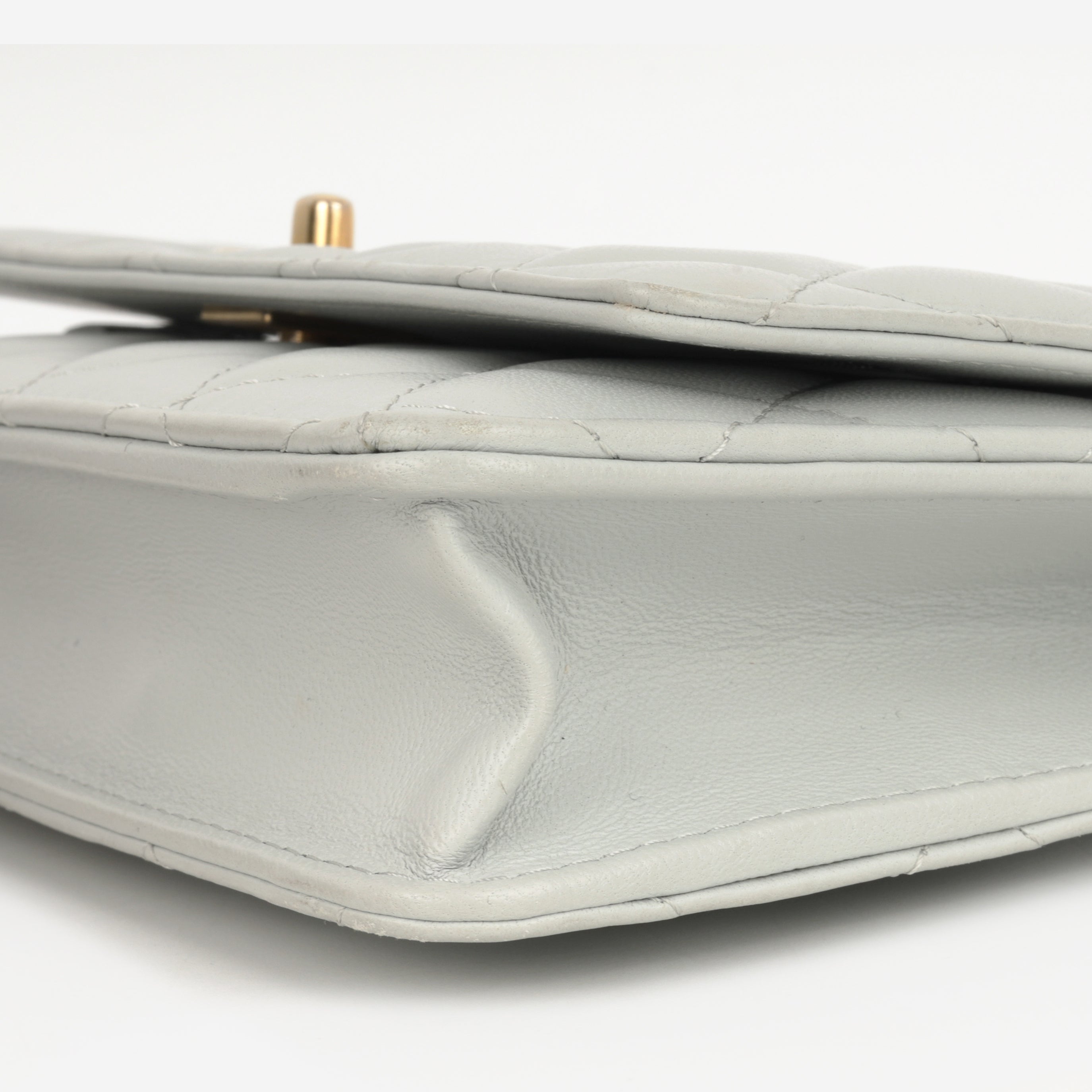 Chanel Pearl Crush Wallet On Chain - Grey Lambskin | Gold Hardware