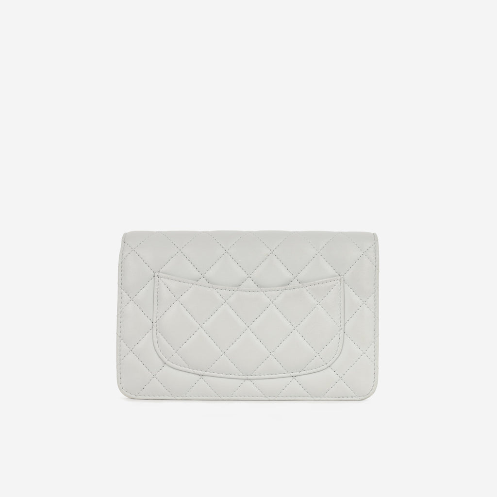 Chanel Pearl Crush Wallet On Chain - Grey Lambskin | Gold Hardware