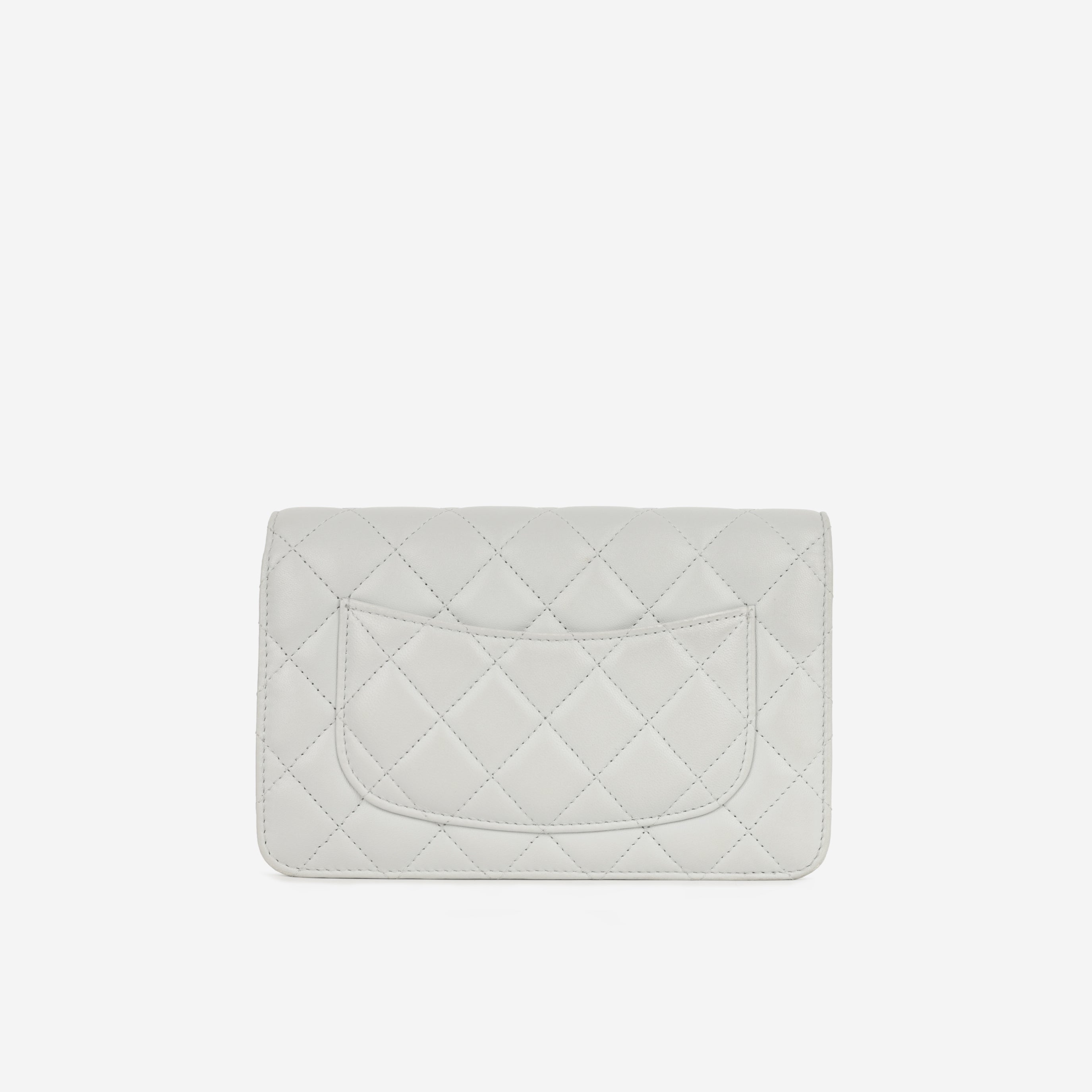 Chanel Pearl Crush Wallet On Chain - Grey Lambskin | Gold Hardware
