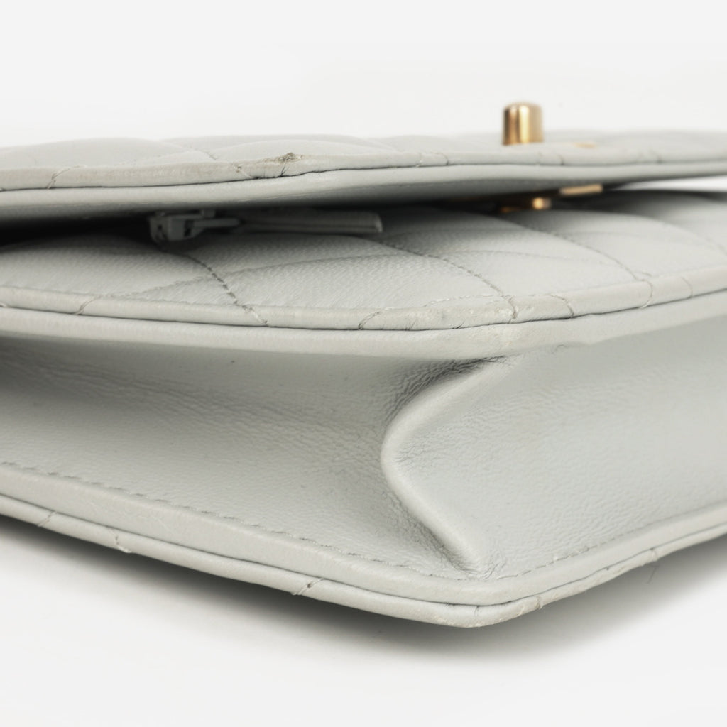 Chanel Pearl Crush Wallet On Chain - Grey Lambskin | Gold Hardware
