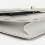 Chanel Pearl Crush Wallet On Chain - Grey Lambskin | Gold Hardware