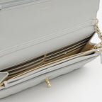 Chanel Pearl Crush Wallet On Chain - Grey Lambskin | Gold Hardware