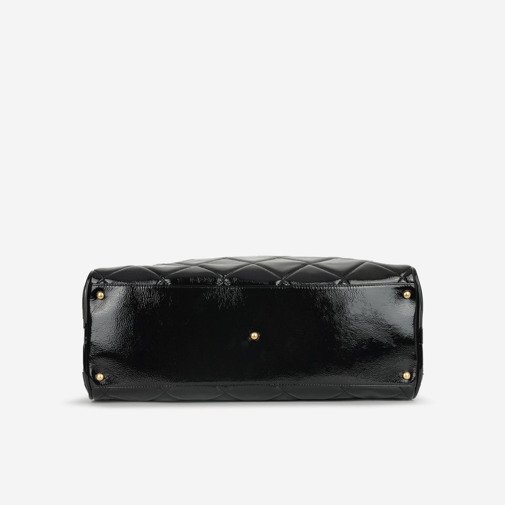 Chanel 2024/25 Métiers d'art Suitcase - Black Patent Crumpled Calfskin | Gold Hardware