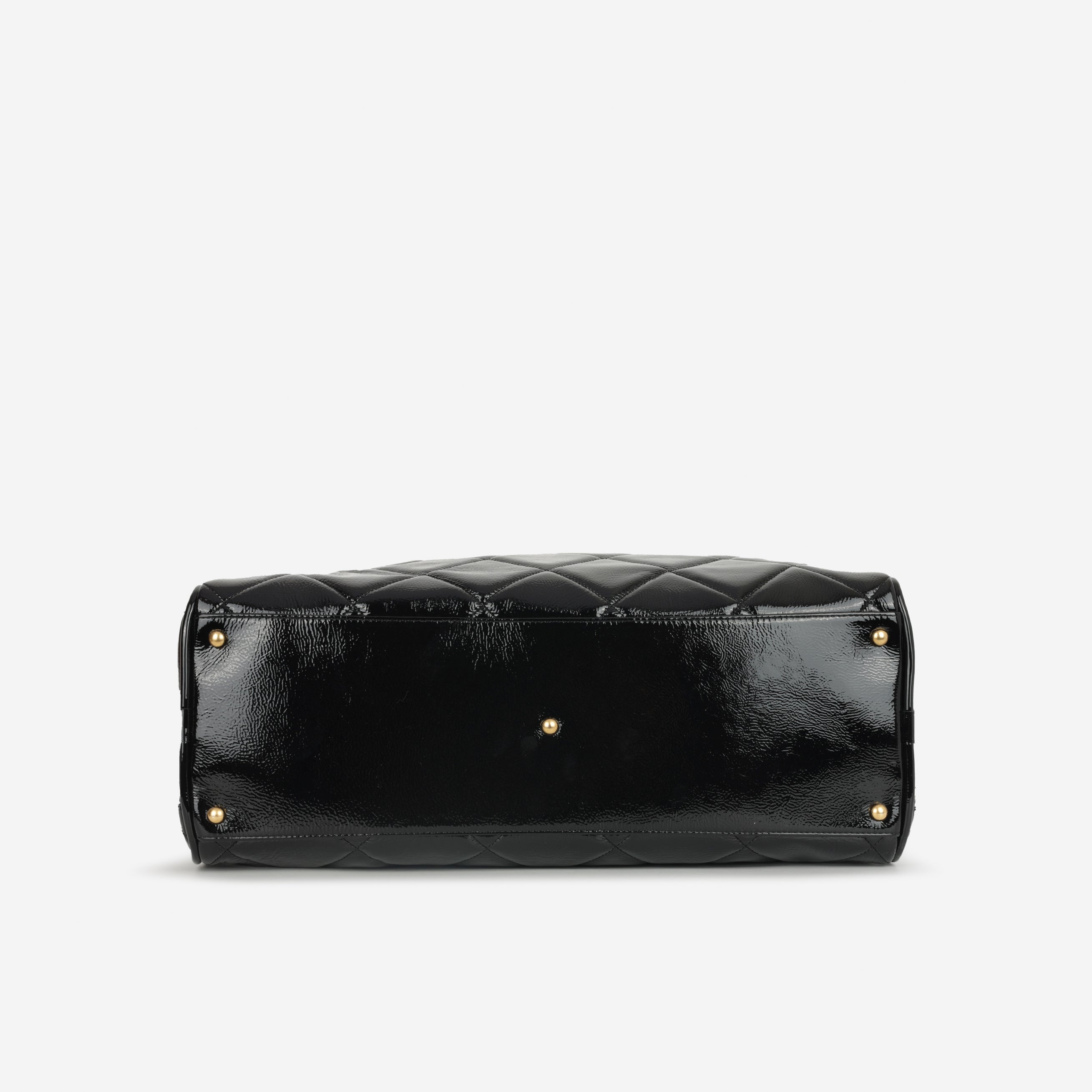 Chanel 2024/25 Métiers d'art Suitcase - Black Patent Crumpled Calfskin | Gold Hardware