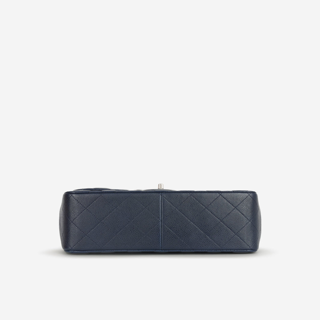 Chanel Classic Jumbo Double Flap - Navy Caviar | Silver Hardware