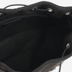 Chanel Deauville Drawstring Bucket Bag - Black Canvas | Silver Hardware