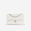 Chanel Small Classic Flap - White Caviar | Champagne Gold Hardware