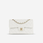 Chanel Small Classic Flap - White Caviar | Champagne Gold Hardware