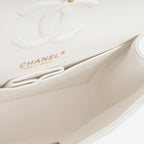Chanel Small Classic Flap - White Caviar | Champagne Gold Hardware