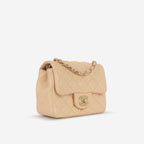 Chanel Mini Square - Beige Lambskin | Gold Hardware