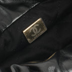 Chanel 24S Mini 22 - Black / White Striped Calfskin | Gold Hardware