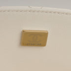 Chanel Mini Top Handle Flap with Strass - Ivory Lambskin  | Champagne Gold Hardware
