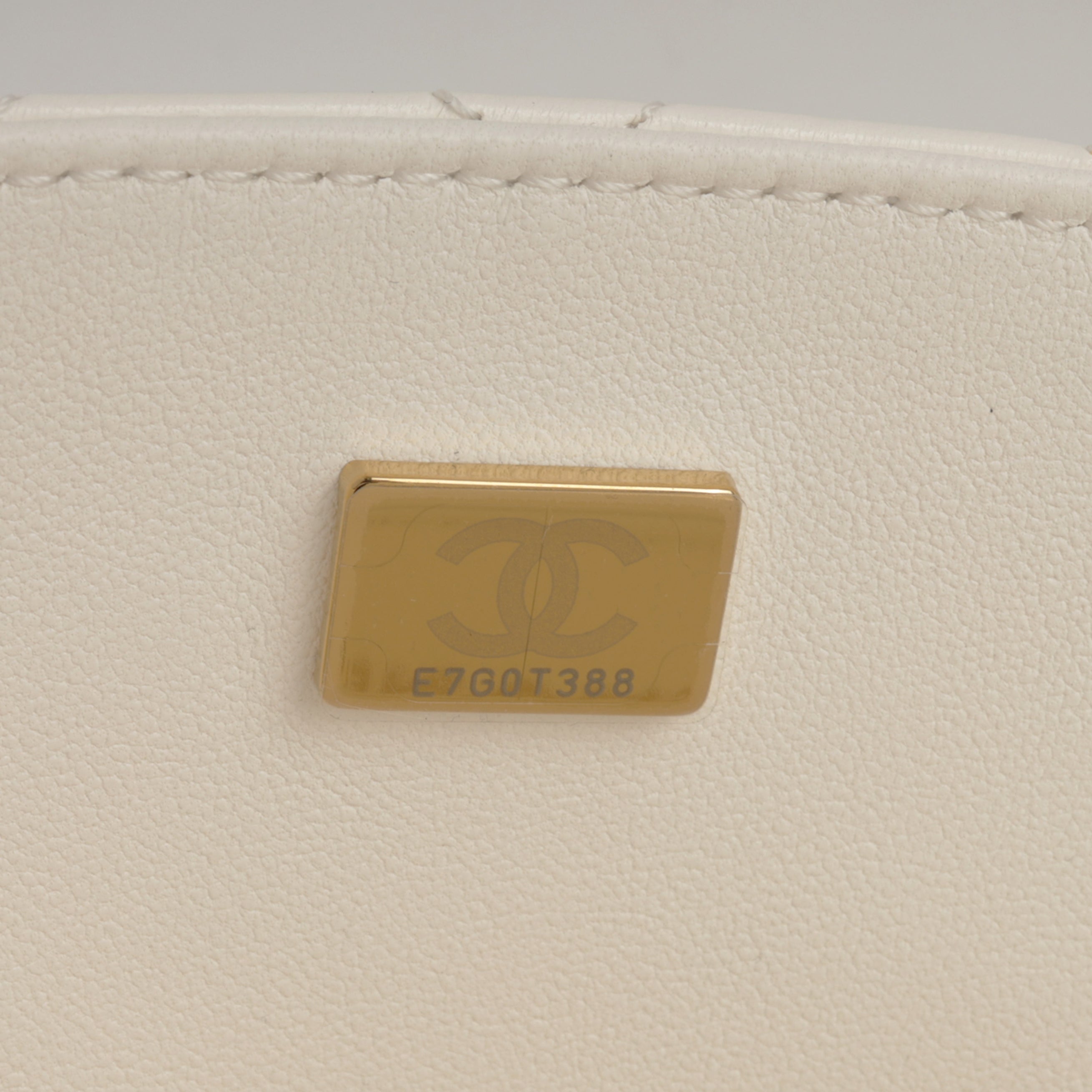 Chanel Mini Top Handle Flap with Strass - Ivory Lambskin  | Champagne Gold Hardware