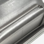 Chanel Boy Wallet On Chain - Silver Lambskin | Ruthenium Hardware
