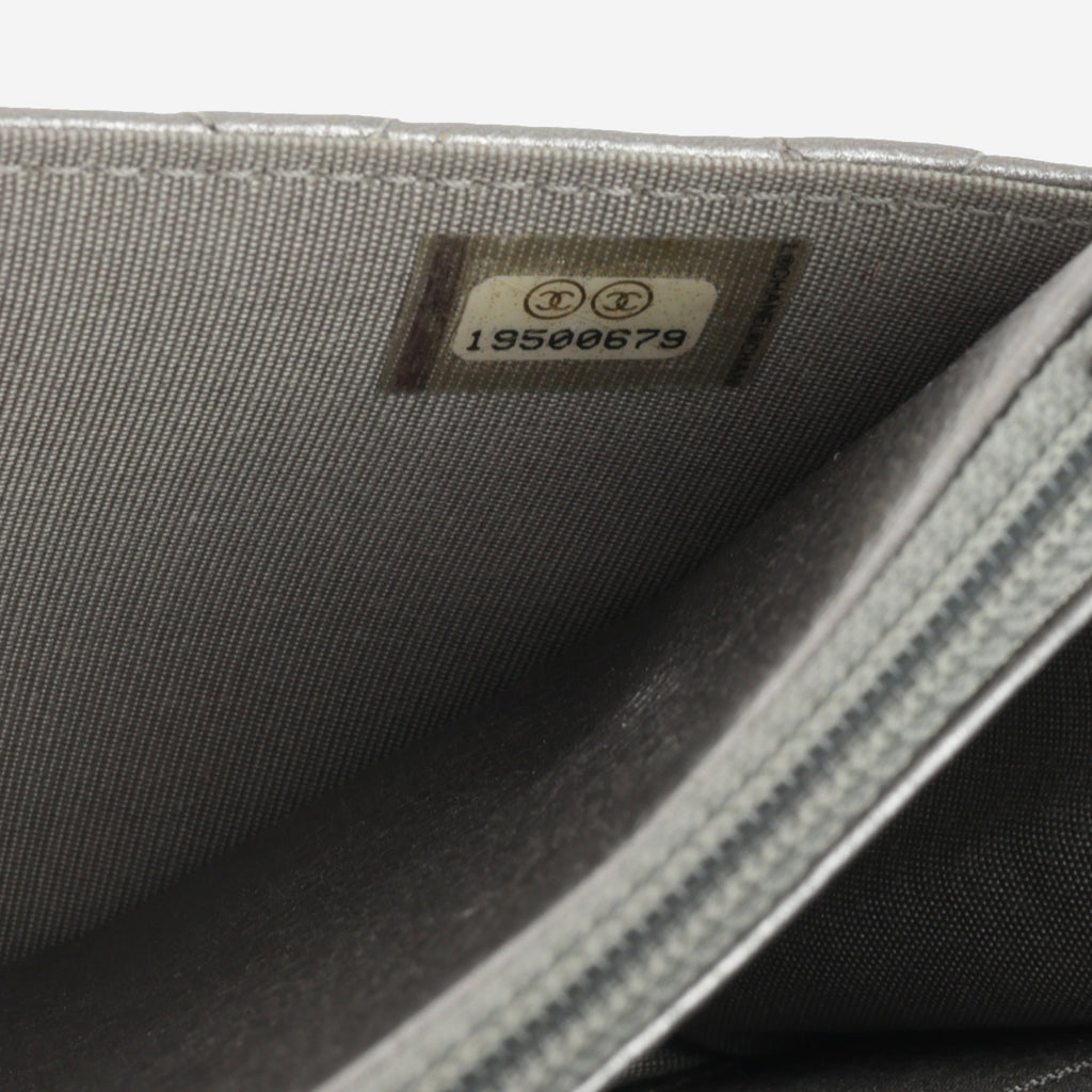 Chanel Boy Wallet On Chain - Silver Lambskin | Ruthenium Hardware