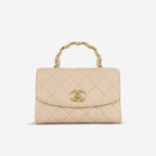 Chanel CC Link Top Handle - Beige Lambskin | Gold Hardware
