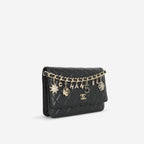 Chanel 21c Chanel Seasonal Wallet On Chain - Black Lambskin |  Champagne Gold Hardware
