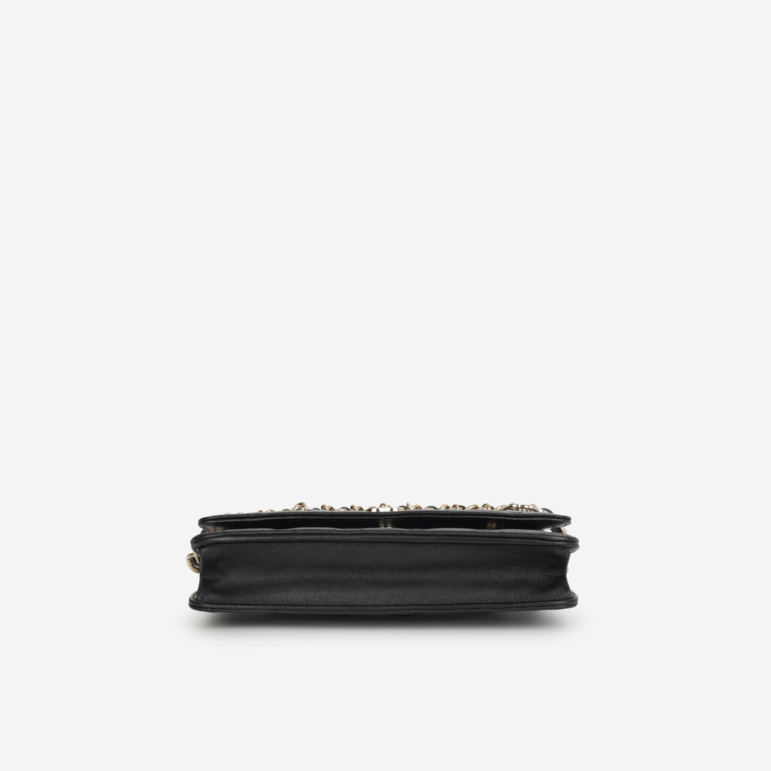Chanel 21c Chanel Seasonal Wallet On Chain - Black Lambskin |  Champagne Gold Hardware