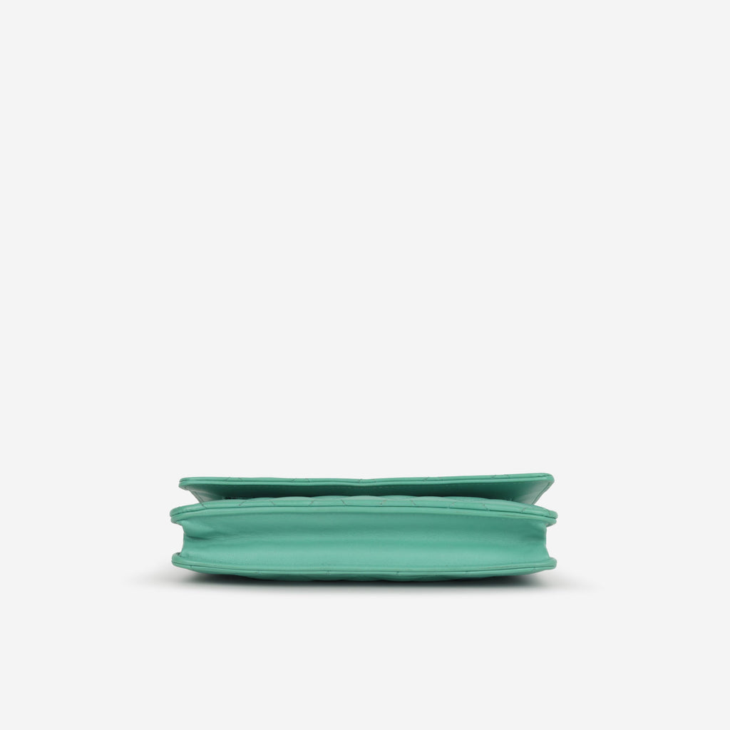 Chanel Classic Wallet on Chain - Teal Lambskin | Champagne Gold Hardware