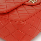 Chanel Classic Jumbo Double Flap - Red Lambskin | Silver Hardware