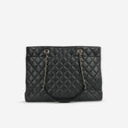 Chanel Timeless CC Shopping Tote - Black Caviar | Champagne Gold Hardware