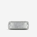 Chanel Medium Coco Handle - Silver Crumpled Calfskin | Black Hardware