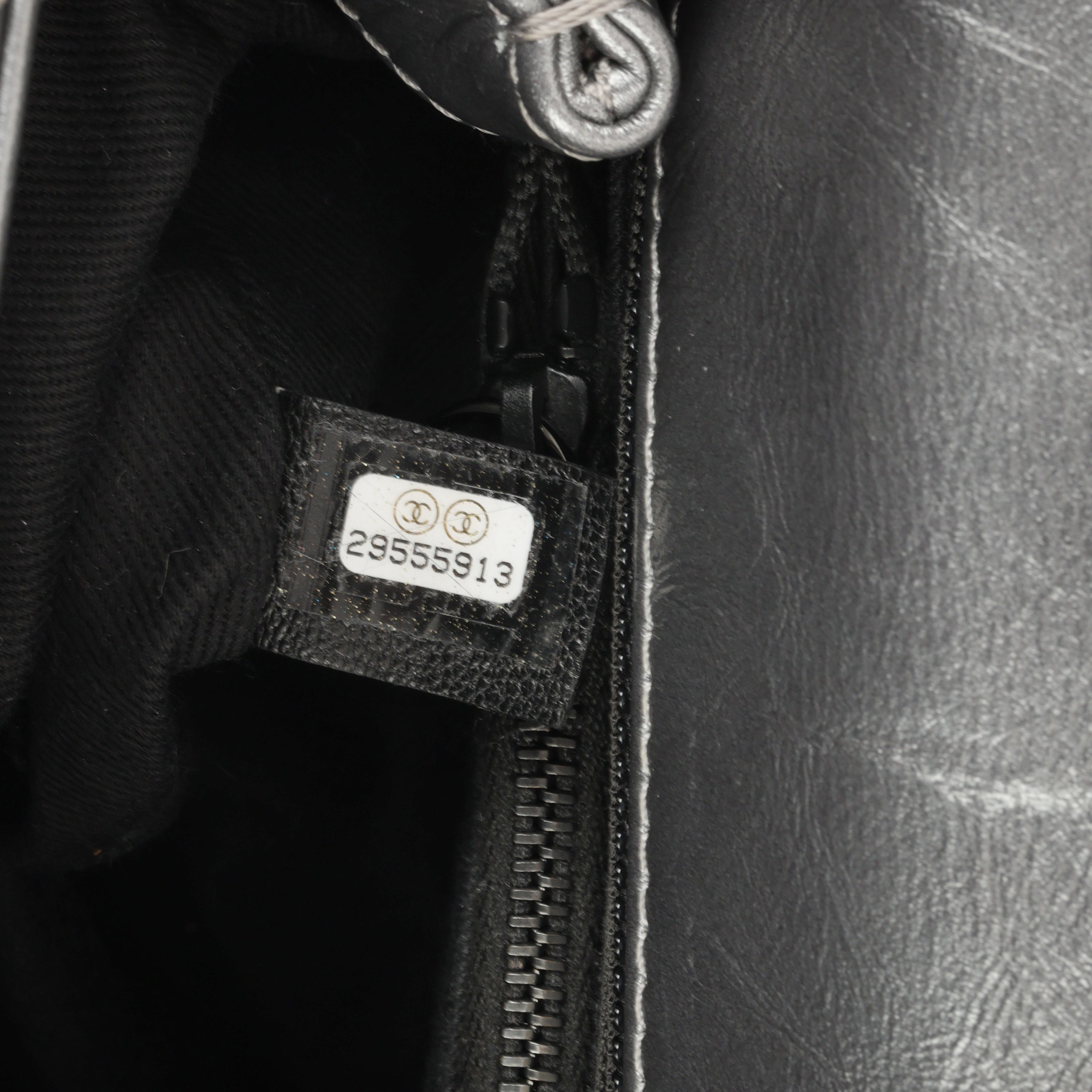 Chanel Medium Coco Handle - Silver Crumpled Calfskin | Black Hardware