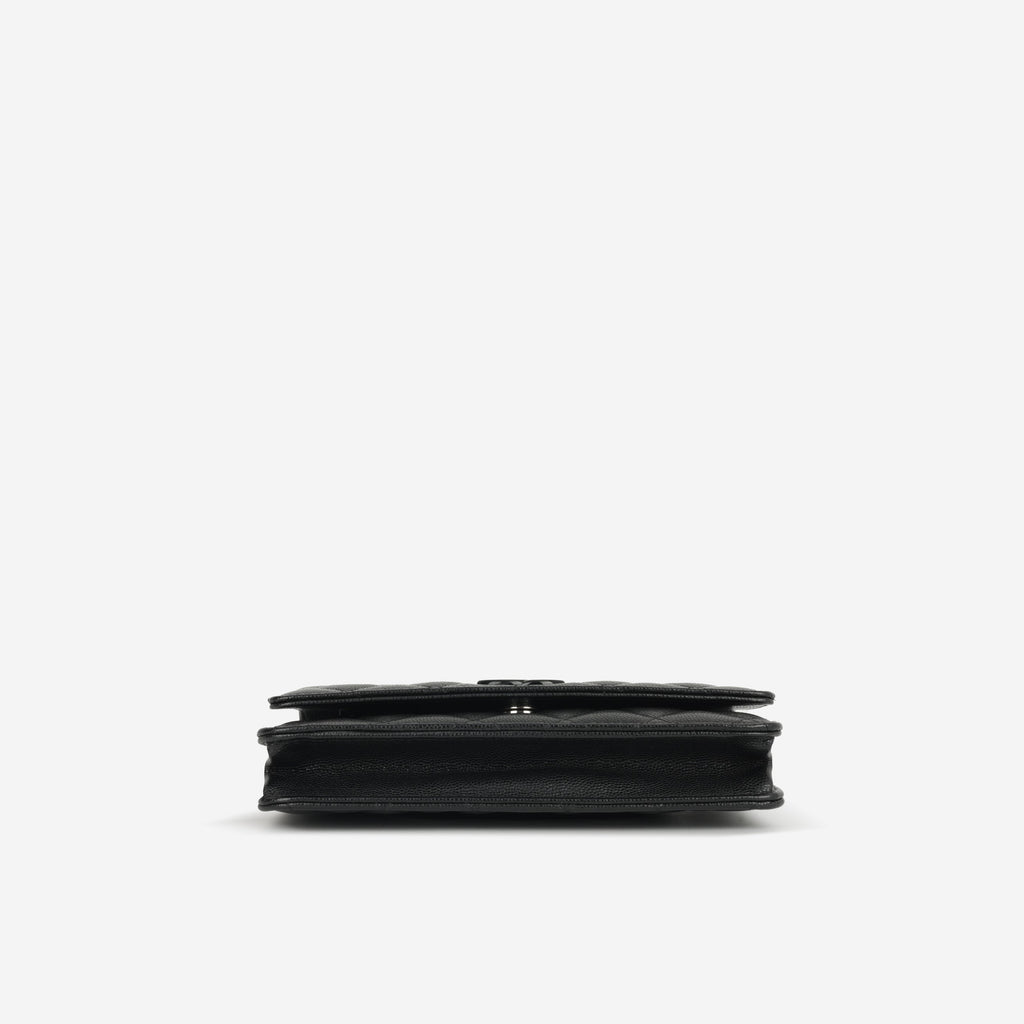 Chanel Seasonal Wallet On Chain - So Black Caviar