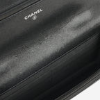 Chanel Seasonal Wallet On Chain - So Black Caviar