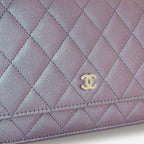 Chanel Classic Wallet on Chain - Iridescent Purple Caviar | Champagne Gold Hardware
