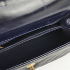 Chanel Small Coco Handle - Navy Chevron Calfskin | Gold Hardware