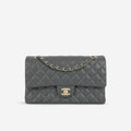 Chanel Medium Classic Flap - Grey Caviar | Champagne Gold Hardware
