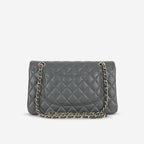 Chanel Medium Classic Flap - Grey Caviar | Champagne Gold Hardware