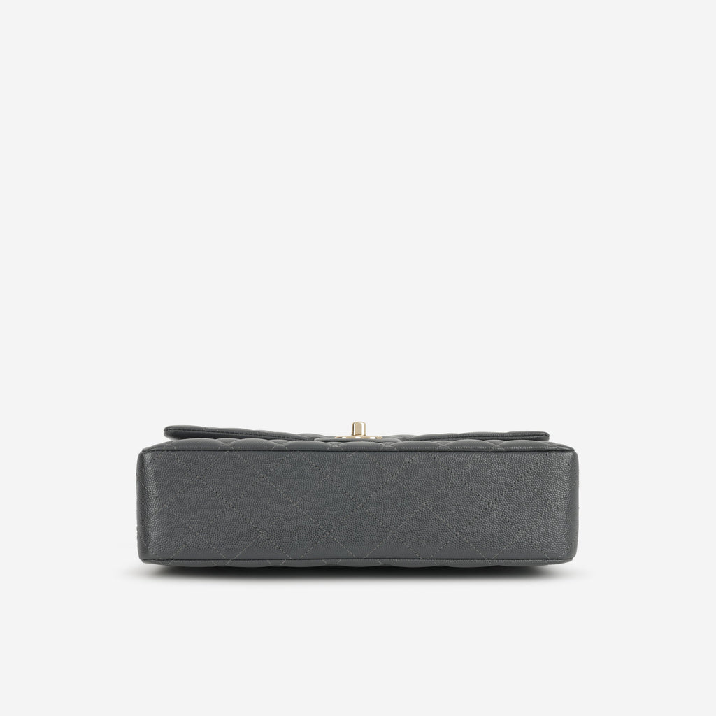 Chanel Medium Classic Flap - Grey Caviar | Champagne Gold Hardware