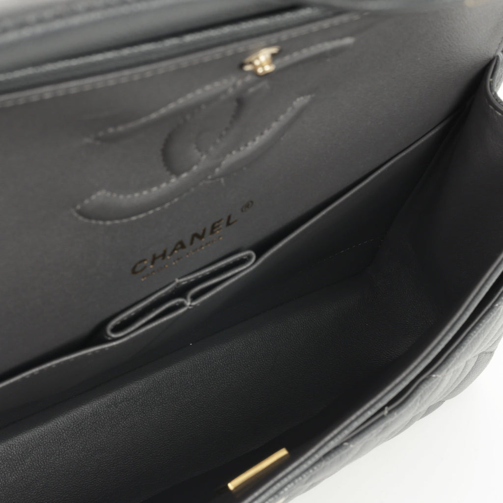 Chanel Medium Classic Flap - Grey Caviar | Champagne Gold Hardware