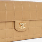 Chanel East West Chocolate Bar - Beige Lambskin | Gold Hardware