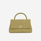 Chanel Medium Coco Handle - Olive Green Caviar | Champagne Gold Hardware