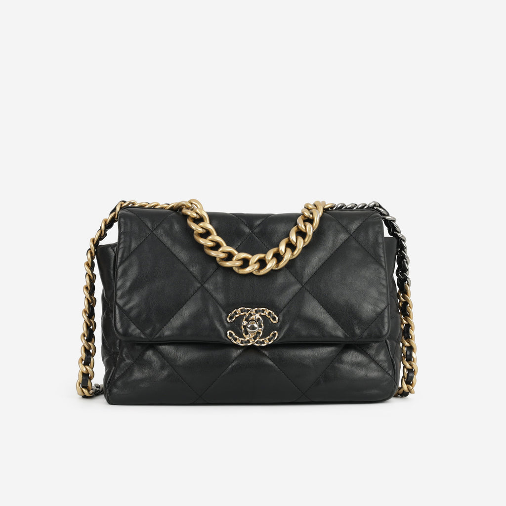 Chanel Large 19 Flap Bag - Black Lambskin | Multi Hardware