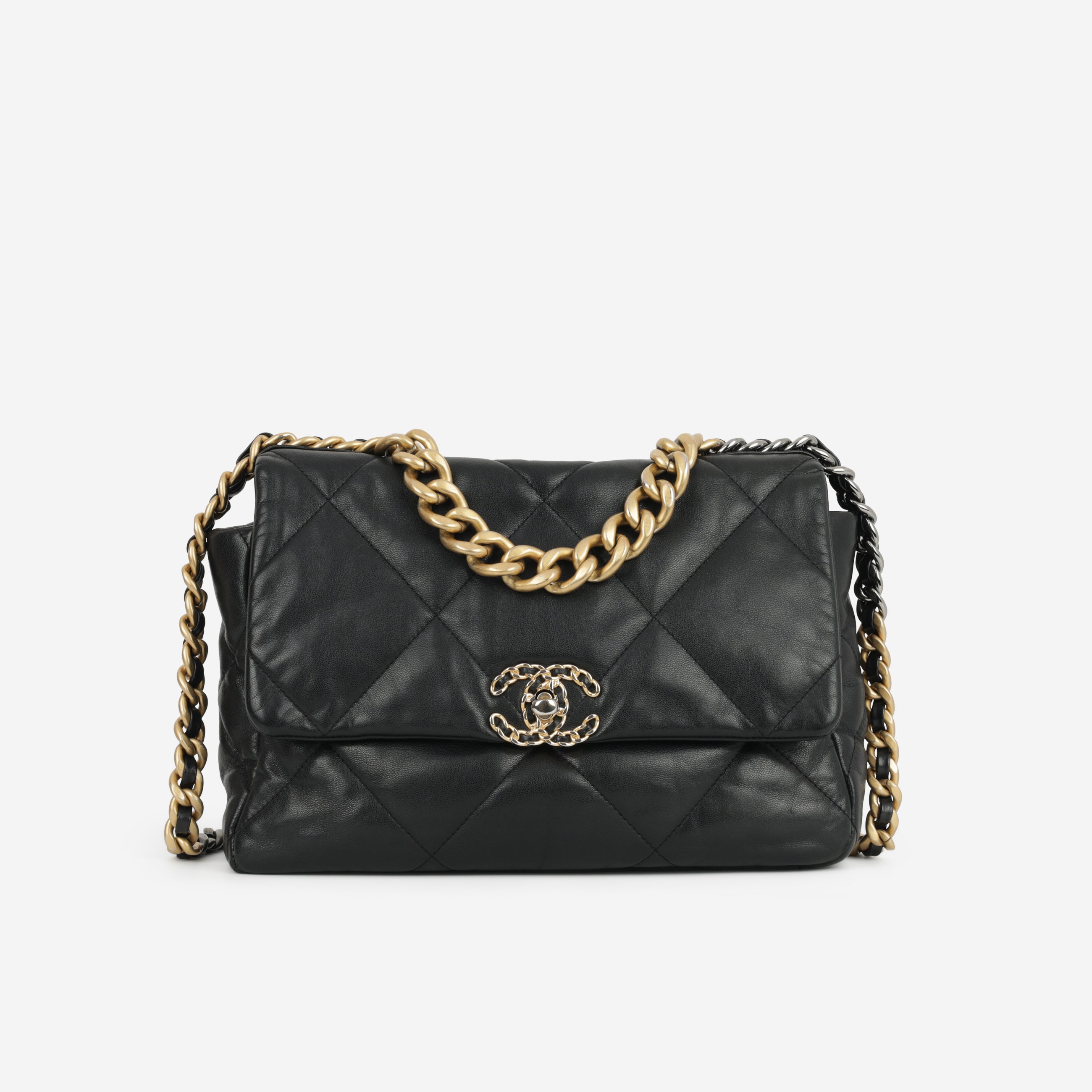 Chanel Large 19 Flap Bag - Black Lambskin | Multi Hardware