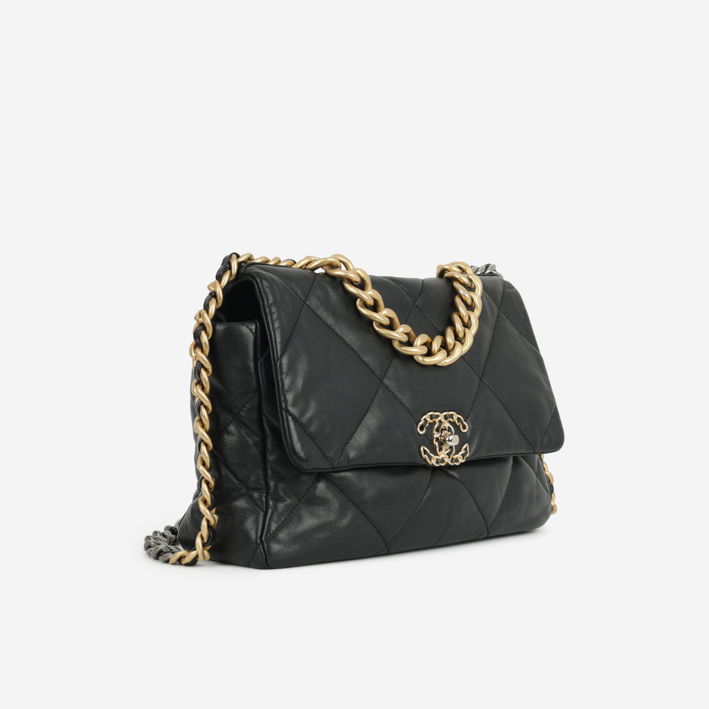 Chanel Large 19 Flap Bag - Black Lambskin | Multi Hardware