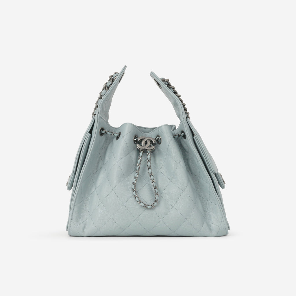 Chanel Small 25 Hobo - Blue Caviar | Ruthenium Hardware