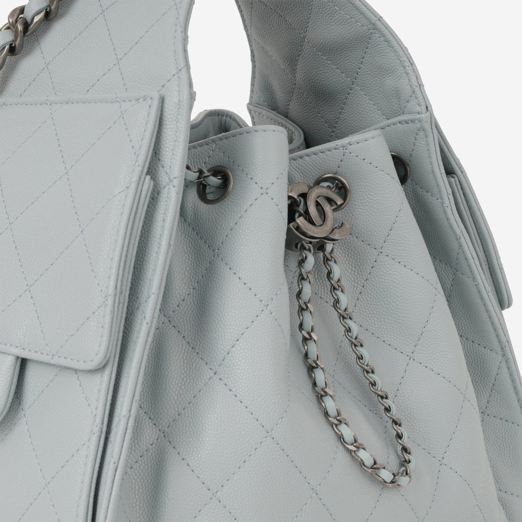 Chanel Small 25 Hobo - Blue Caviar | Ruthenium Hardware