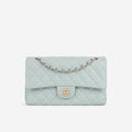 Chanel Medium Classic Flap - Light Blue Caviar | Champagne Gold Hardware