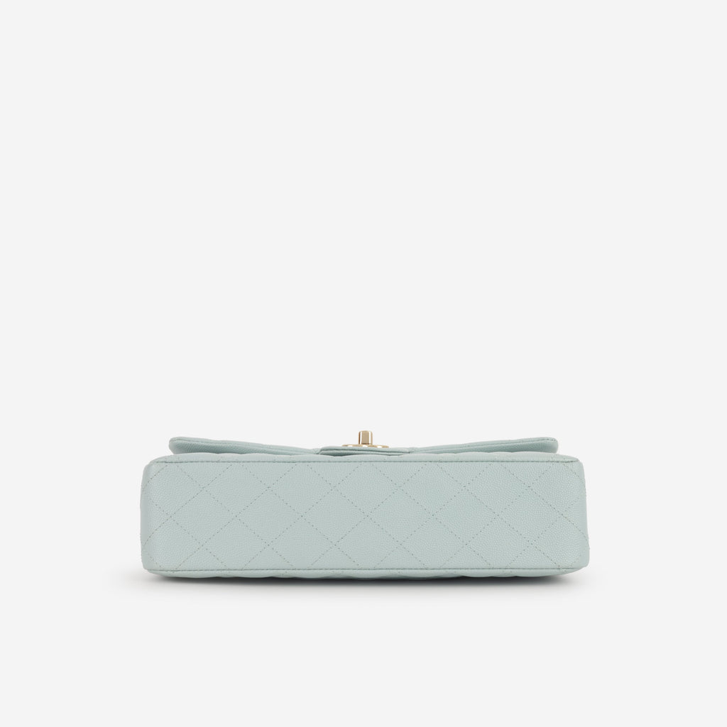 Chanel Medium Classic Flap - Light Blue Caviar | Champagne Gold Hardware