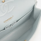 Chanel Medium Classic Flap - Light Blue Caviar | Champagne Gold Hardware