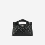 Chanel Nano 31 Clutch on Chain - Black Glazed Calfskin | Champagne Gold Hardware